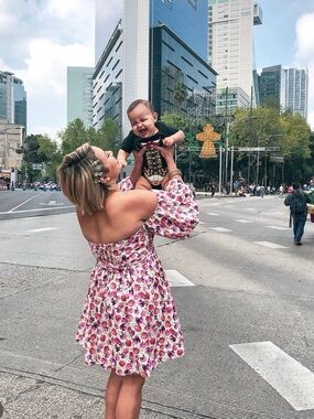 Zara Pink Floral Strapless Dress